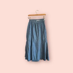 Zara Elegant Denim Blue A-Line Skirt